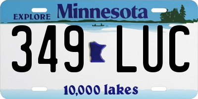 MN license plate 349LUC