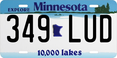 MN license plate 349LUD