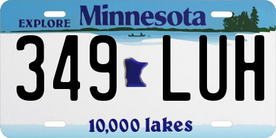 MN license plate 349LUH
