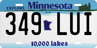 MN license plate 349LUI