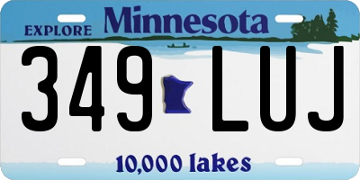 MN license plate 349LUJ