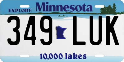 MN license plate 349LUK