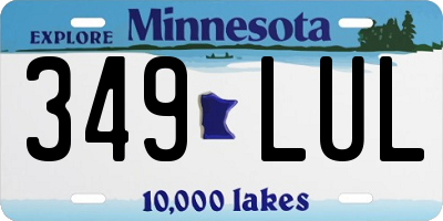 MN license plate 349LUL