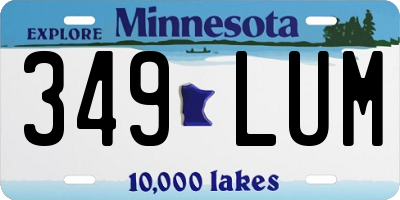 MN license plate 349LUM
