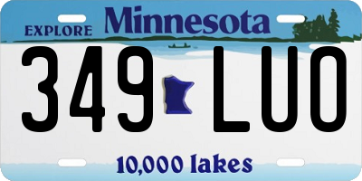 MN license plate 349LUO