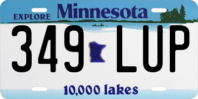 MN license plate 349LUP