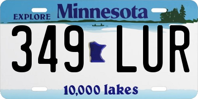 MN license plate 349LUR