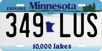 MN license plate 349LUS