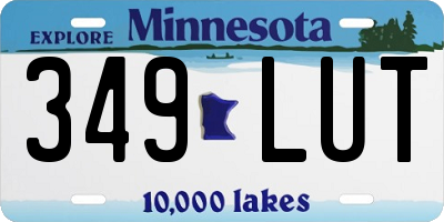 MN license plate 349LUT