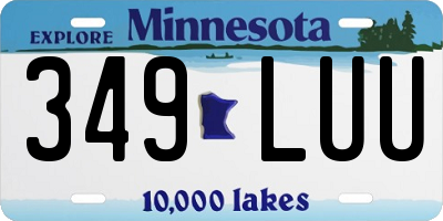 MN license plate 349LUU