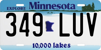 MN license plate 349LUV
