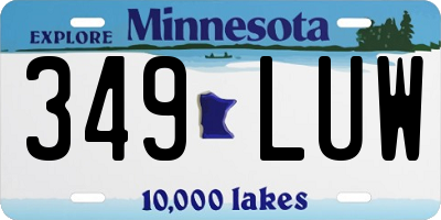 MN license plate 349LUW