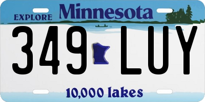 MN license plate 349LUY