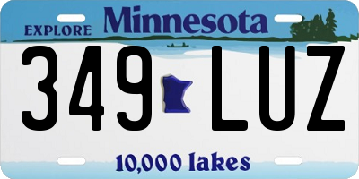 MN license plate 349LUZ