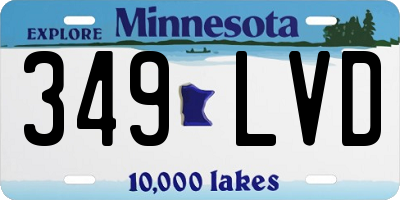 MN license plate 349LVD