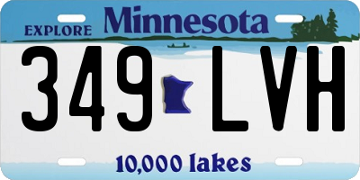 MN license plate 349LVH