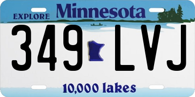 MN license plate 349LVJ