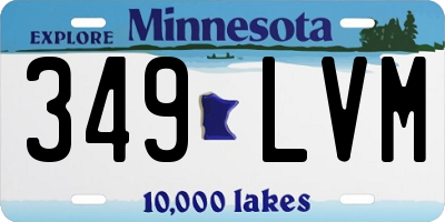 MN license plate 349LVM