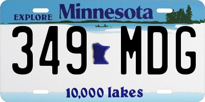 MN license plate 349MDG
