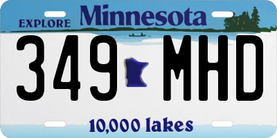 MN license plate 349MHD