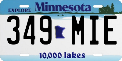 MN license plate 349MIE