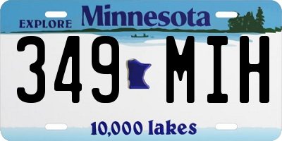 MN license plate 349MIH