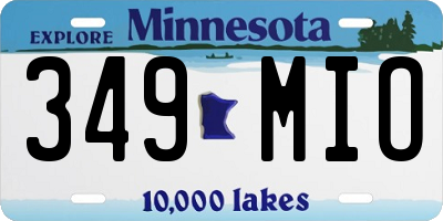 MN license plate 349MIO