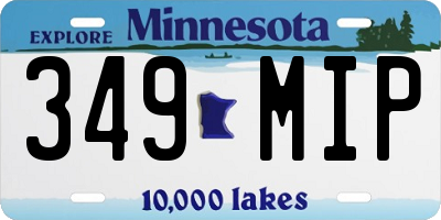 MN license plate 349MIP