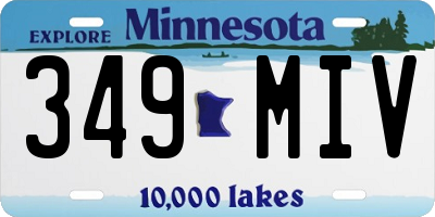 MN license plate 349MIV