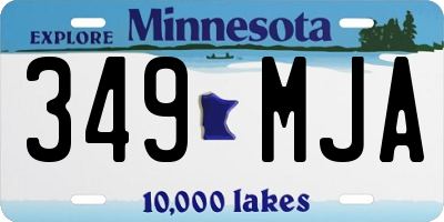 MN license plate 349MJA