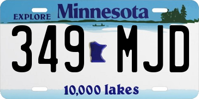 MN license plate 349MJD