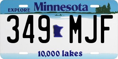MN license plate 349MJF