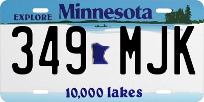 MN license plate 349MJK