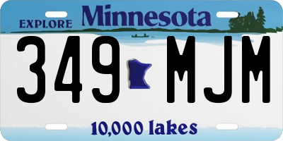 MN license plate 349MJM