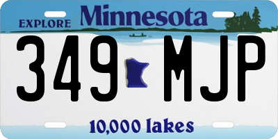 MN license plate 349MJP