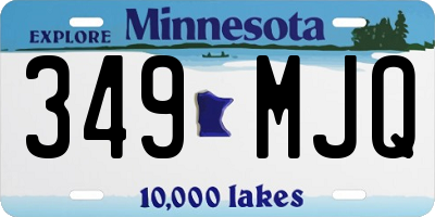 MN license plate 349MJQ