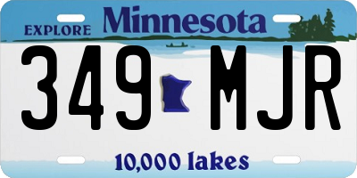 MN license plate 349MJR
