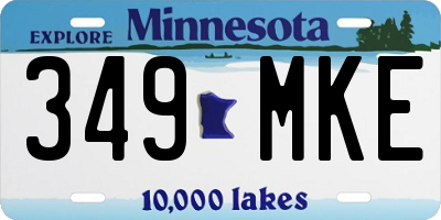 MN license plate 349MKE