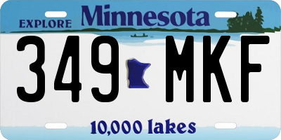 MN license plate 349MKF