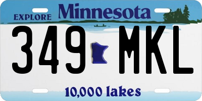 MN license plate 349MKL