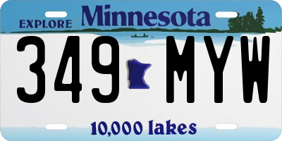 MN license plate 349MYW