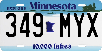 MN license plate 349MYX