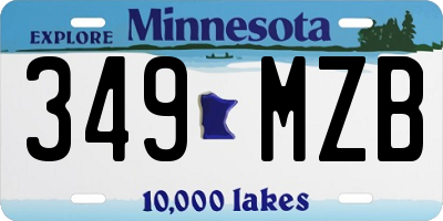 MN license plate 349MZB