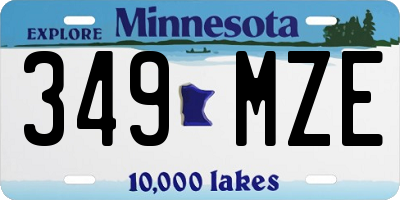 MN license plate 349MZE