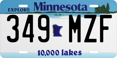 MN license plate 349MZF