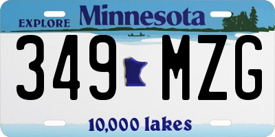 MN license plate 349MZG