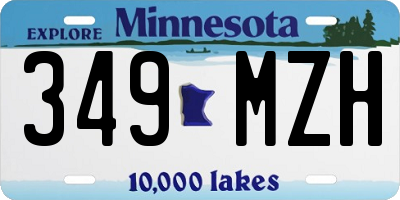 MN license plate 349MZH