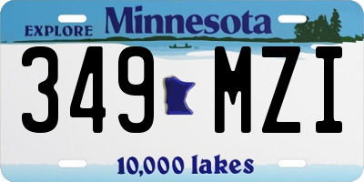 MN license plate 349MZI