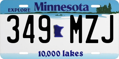 MN license plate 349MZJ