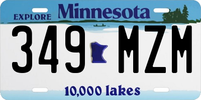 MN license plate 349MZM